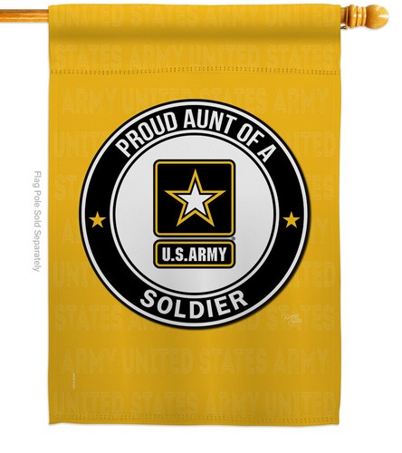Proud Aunt Soldier Garden Flag Army Armed Forces Small Gift Yard House Banner - Picture 3 of 17