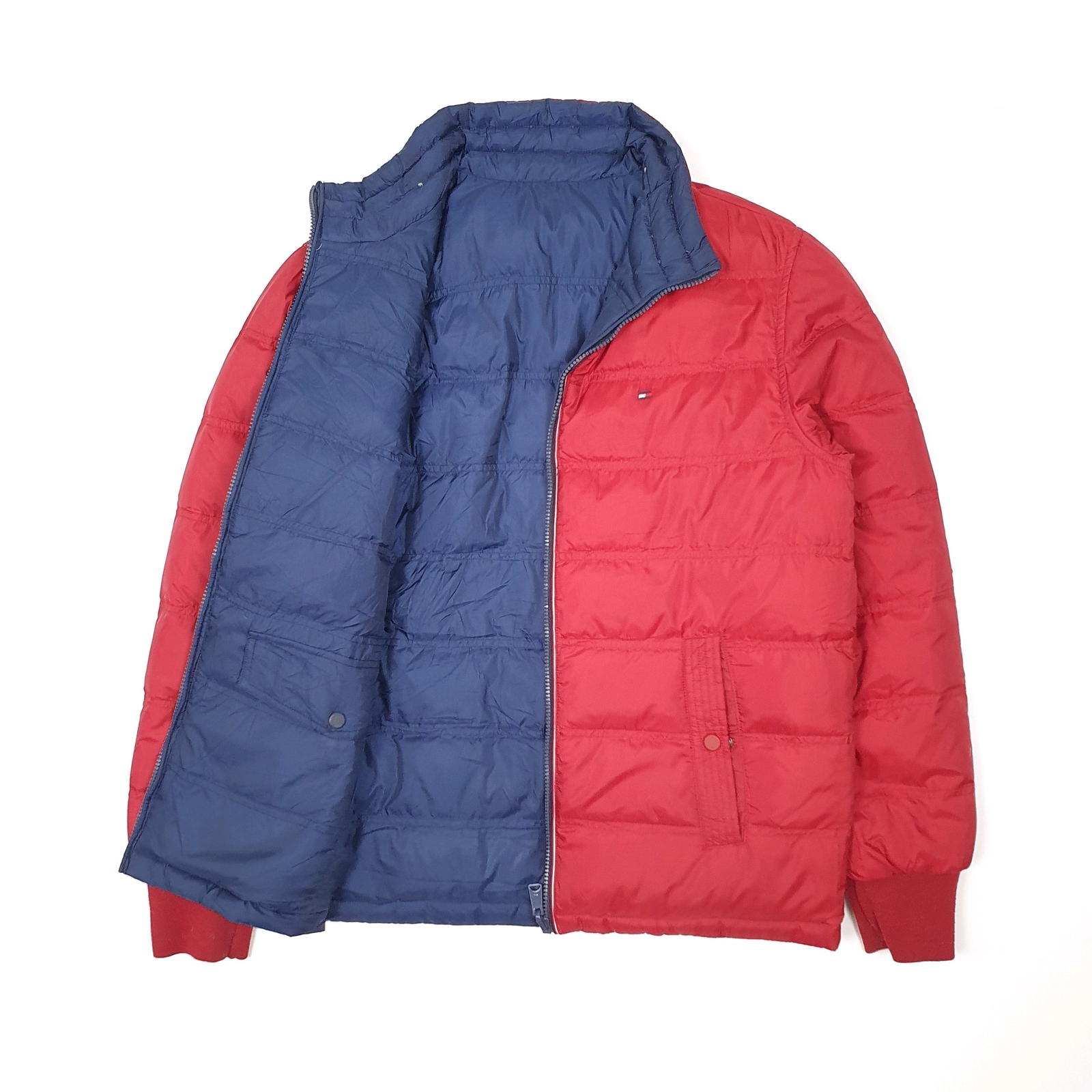 TOMMY HILFIGER Puffer Jacket Coat Insulated Goose Down Reversible Mens M image 2