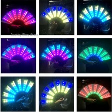 LED Light Up Color Changing Flashing Hand Fan Concert Party Dance Stage Carnival