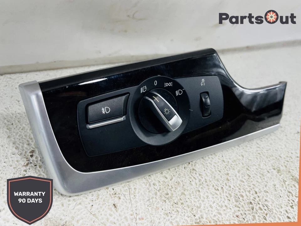 Cubierta del panel de ajuste del interruptor de luz de faros BMW F10 535i 2011-16 9192935-06 OEM Foto 3 de 4