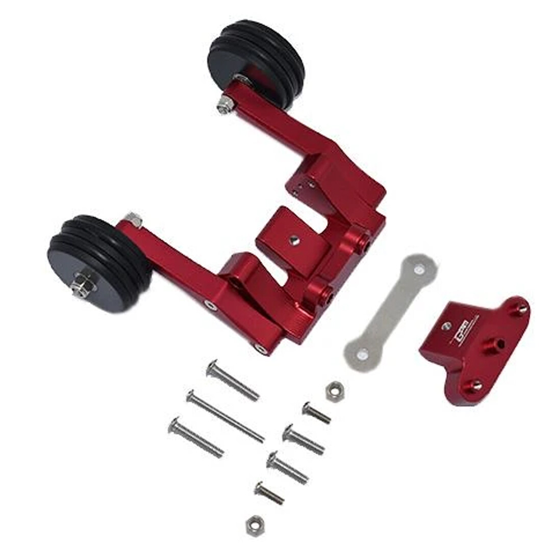 GPM Aluminum Rear Adjustable Wheelie Bar Set For Traxxas Hoss 4X4 VXL (90076-4) - 12pc Red