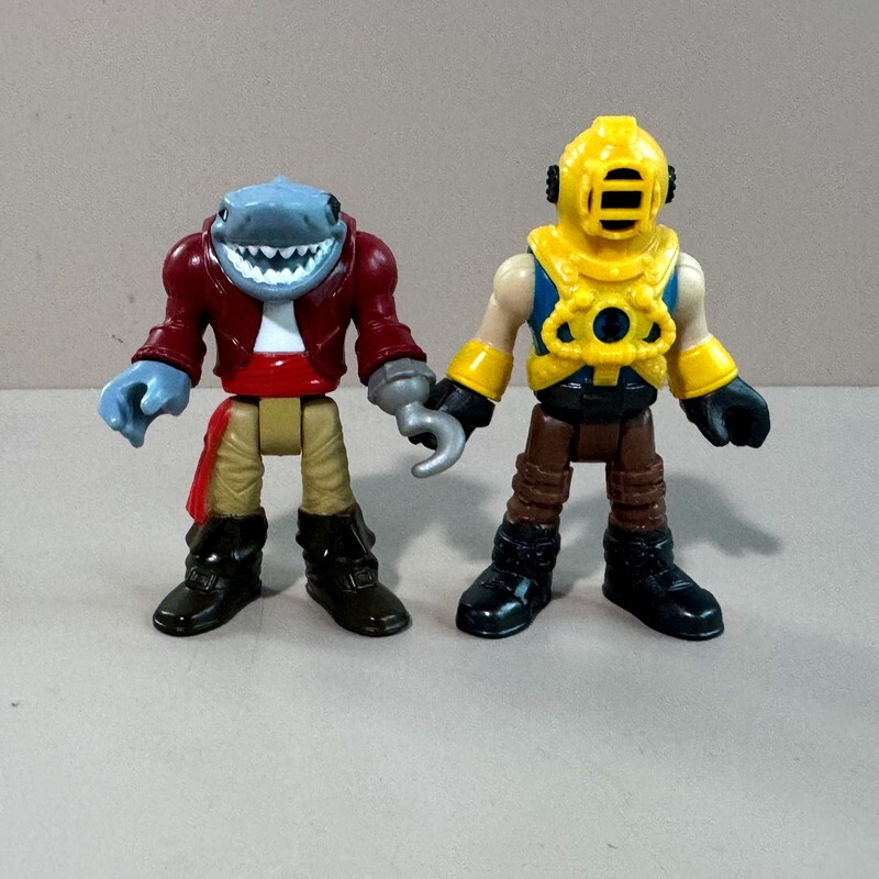 2pcs Fisher Price Imaginext Scuba Diver Captain Nemo & Shark