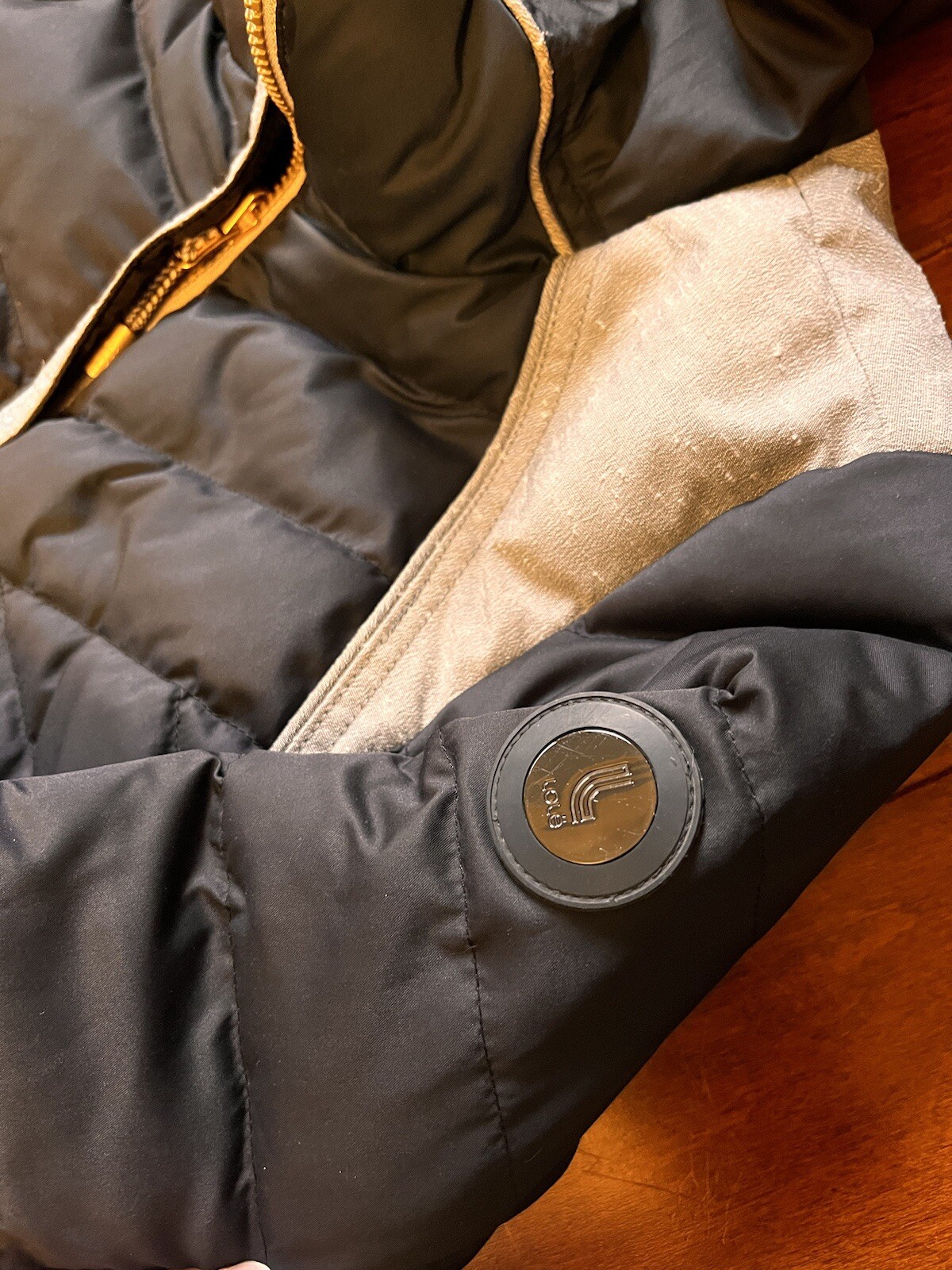 Lole Shine Meteor REVERSIBLE Black/Gray PrimaLoft Insulated Hood Winter Jacket S