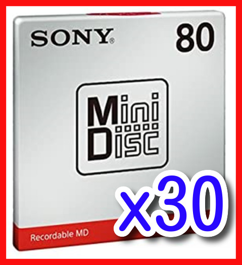 Sony MD Blank Minidisc 80 minut Nagrywalny MD MDW80T 30 Sztuk od JP NOWOŚĆ