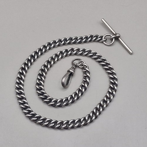 Sterling Silver Albert Chain with T-Bar 46.32g