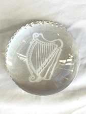 TIPPERARY IRISH HARP GUINNESS CRYSTAL PAPERWEIGHT
