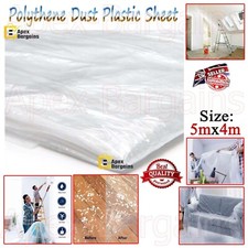 Polythene Dust Sheet Protector Cover Plastic Decorators Painting Furniture 4 x5m