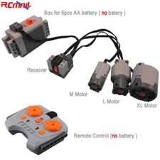 MOC Power Function Motor M L XL Remote Control 9V AA Battery Box Building Block