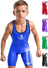 Exxact Sports Patriot Youth Wrestling Singlet For Boys, Kids Wrestling Singlets