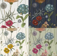 Beaded Wood Panel Wallpaper Sage Green Blue White Multicoloured Floral Fearture