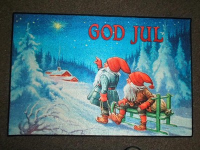 Scandinavian Swedish God Jul Santa Tomte Door Mat Rug 362r24 Ebay