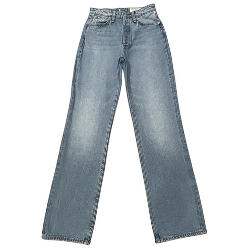 Rag & Bone Alex Blue High-Rise Straight Leg Denim Lucy Blue Jeans, size 24