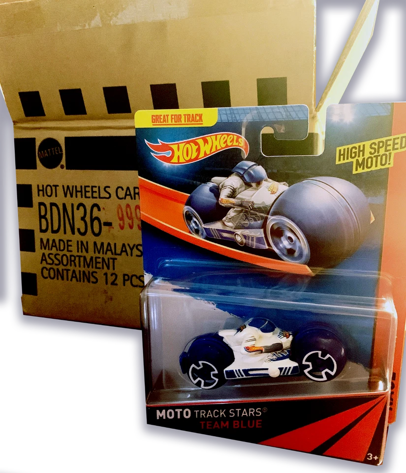 Hot Wheels Moto Track Stars Team Blue - Very Rare in Pristine Condition! - Image 3 of 3