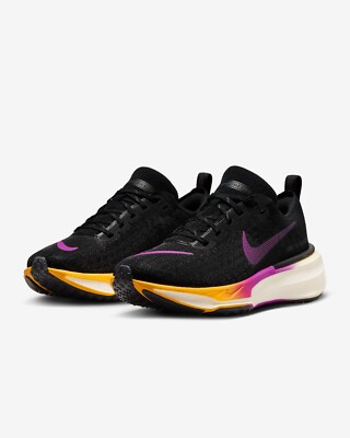 Nike ZoomX Invincible 3 Black-Orange-Purple Women's Runners Size 6