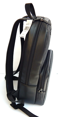 Michael Kors Signature EVERETT BLACK FRONT POCKET LARGE BACKPACK BAG UNI… Michael Kors Everett Front Pocket Black Leather Backpack  main image 2