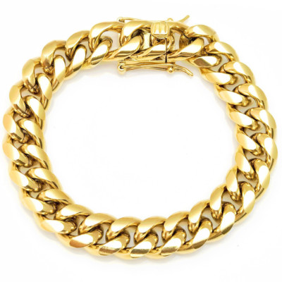 HIGH QUALITY MIAMI CUBAN 5X ELECTRO PLATED GOLD BRACELET
