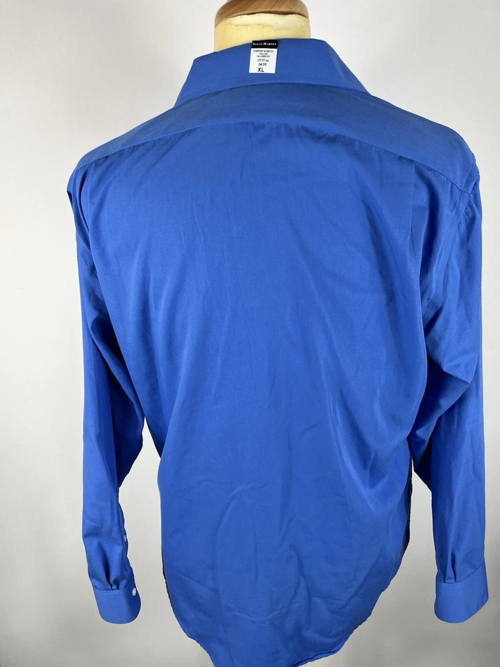Camisa de vestir Steve Harvey para hombre talla 17 1/2 34-35 manga larga abotonada-1215 Foto 4 de 4