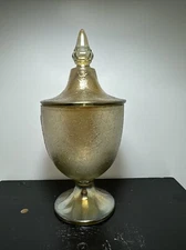 Vintage Imperial Glass Carnival Textured Apothecary Candy Jar Free Shipping