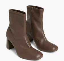 Lane Brant Dream Cloud Faux-Leather Dressy Brown Boots 11W nwob