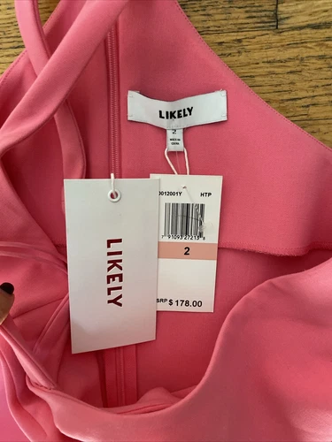 Likely Women’s Midi Dress Pink Sexy Cleavage New  Size 2
