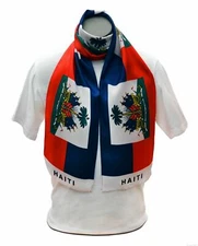 Haiti Flag Print Scarf NEW One-Size-Fits-All *FREE SHIPPING* Haitian Shawl Sash