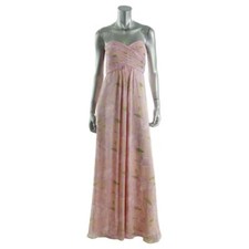 Adrianna Papell Blush New Chiffon Strapless Evening Gown Formal Dress  10
