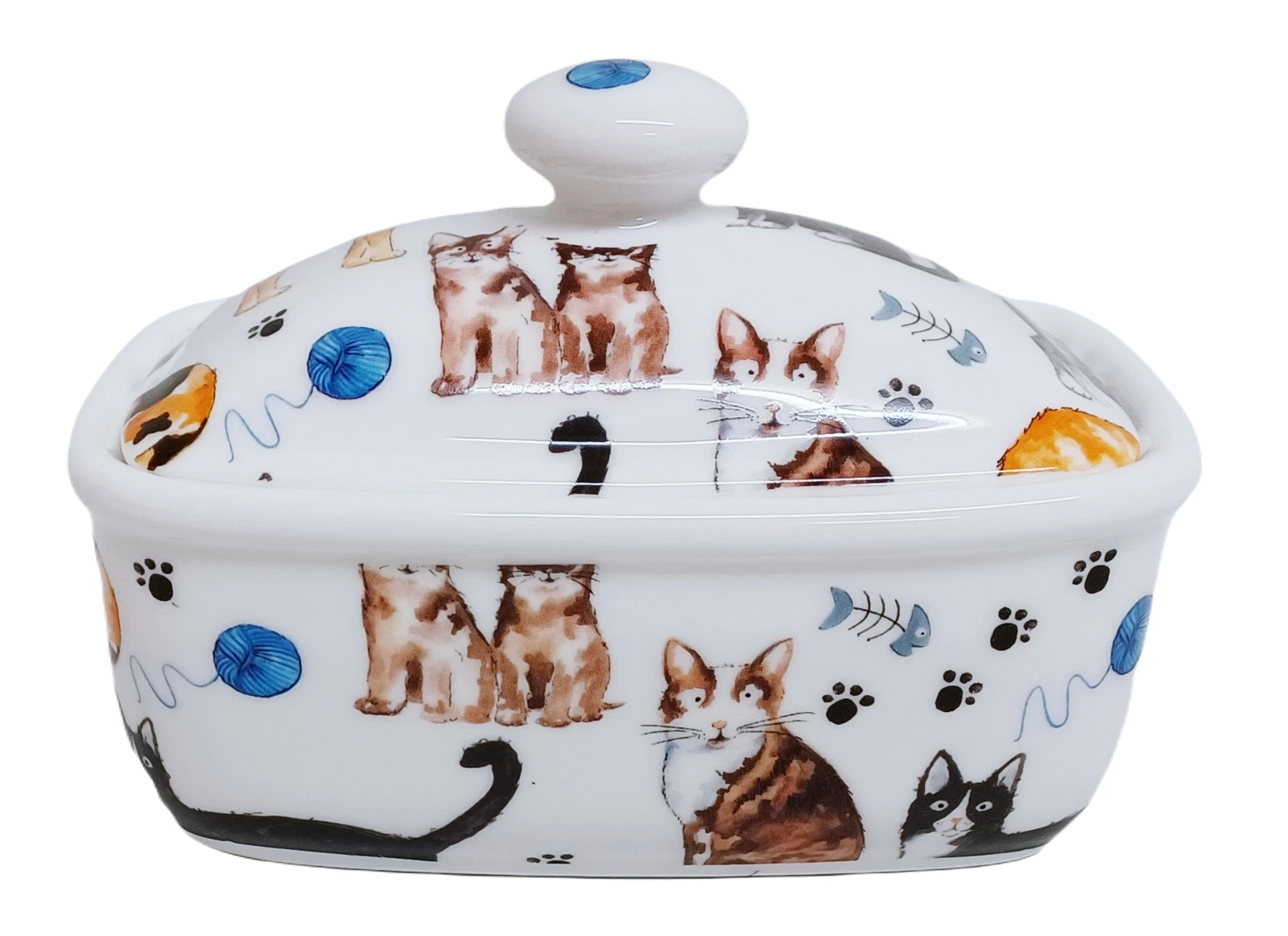 Cats Butter Dish Fine China Cute Collage Cat Covered Container Hand Decorated UK
Opens in a new wind