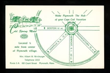 Hotel Motel postcard Massachusetts MA Plymouth Cape Cod Cold Spring Motel chrome