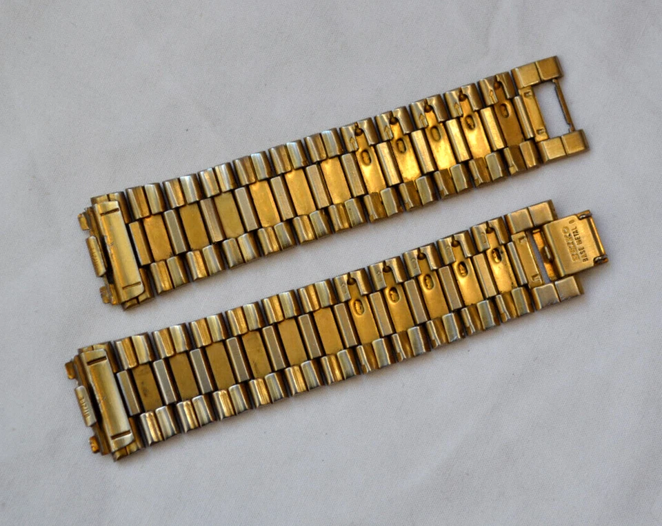 精工手表手链复古 B1721E 黄色色调 180 毫米 18 毫米手表表带金属 — 第 2/4 张图片