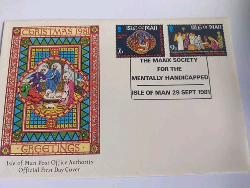 1981 Christmas Greetings Mental Health Isle Of Man First Day Cover Unaddressed