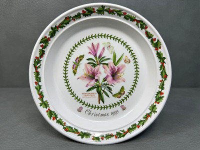 Portmeirion Botanic Garden Rhododendrum 1999 Christmas Plate 8 5/8'' with Box