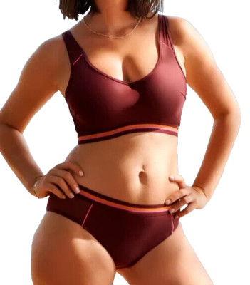 Panache Kira SWIM Crop-top Bikini Gr.80O UK 36K Bügel-BH Aktiv +16 XXL Winerot