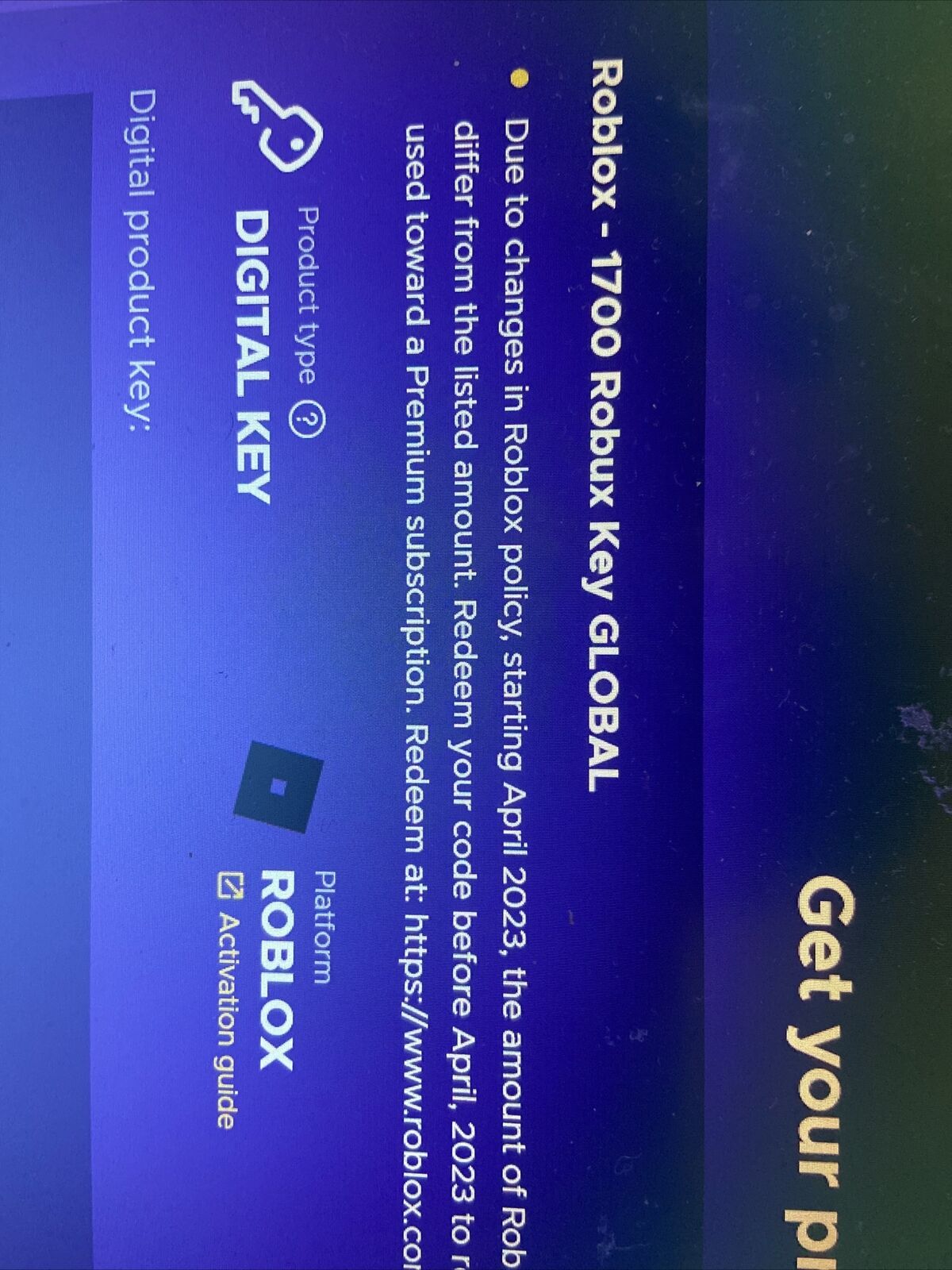  Roblox Digital Gift Code for 1,700 Robux [Redeem