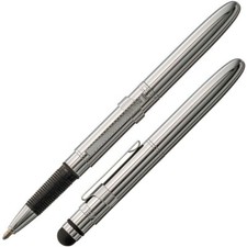 Fisher Space Pen Bullet Chrome W/Grip Writes In Extreme Conditions MADE IN USA