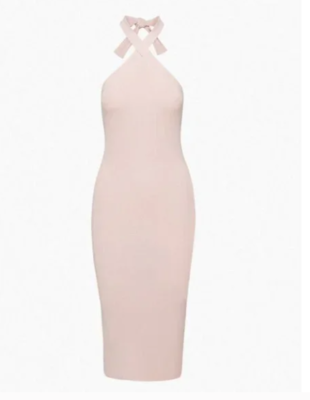 NWT Wilfred Cayenne Poetic Pink Knit Halter Midi Dress Size Extra Large |  eBay