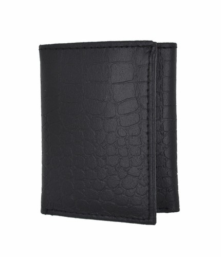 Kids Leather Ostrich imprint Trifold Mini Boys Wallet 3" x 2.5" Christmas Gift - Picture 9 of 12