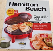 NEW Hamilton Beach Quesadilla Maker (Makes 6 Wedges) Model #25409