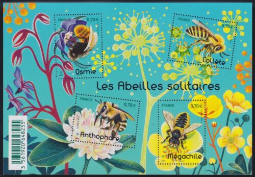 2016 France Block N°F5052** BF Solitary Bees, Bees Sheet MNH