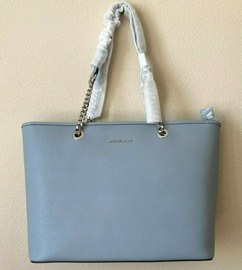 MICHAEL Michael Kors Jet Set Travel Chain Top Zip Tote DUSTY BLUE 30T6SJ8T6L