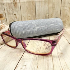 Kerecsen Purple Fucshia Computer Reading Glasses w/Zipper Case 53-17-135 +2.75