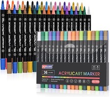 Marqueur Peinture Acylique 36 Couleurs Feutre Peinture Permanent Marqueur Acryli