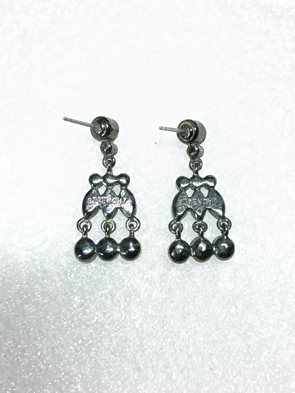 Givenchy Gemstone Dangle Earrings Bow Design Blue… - image 8