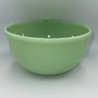 Vtg Fire King Jadeite Green Glass Mixing Serving BOWL Rolled Beaded Rim Edge 7”