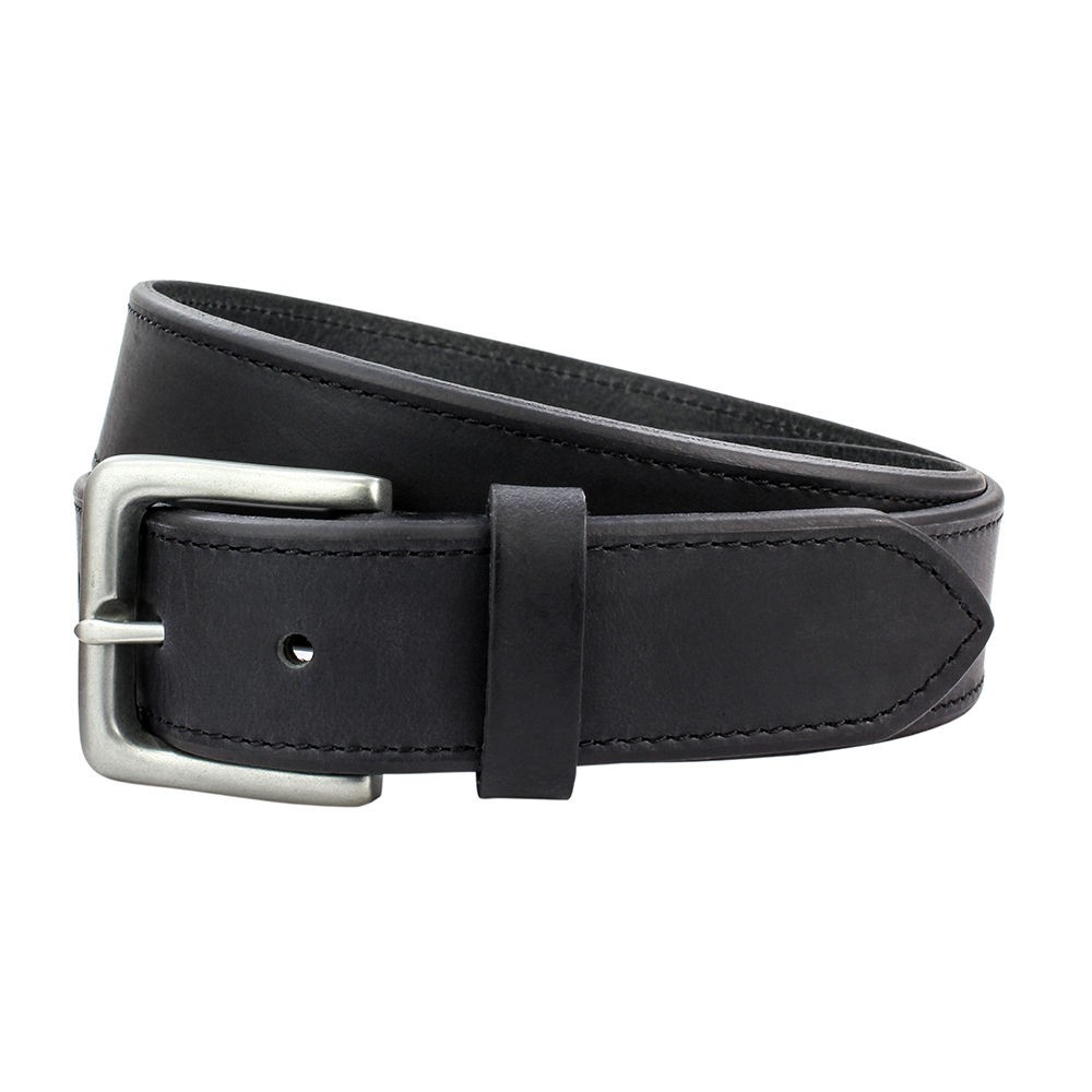Full Grain Leather Belt Chamfered Edge: Black (S)