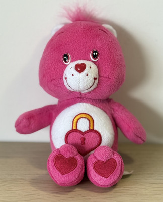 Care Bears Secret Bear Plüschtier 9 Zoll rosa Plüschtier 2005 Vintage