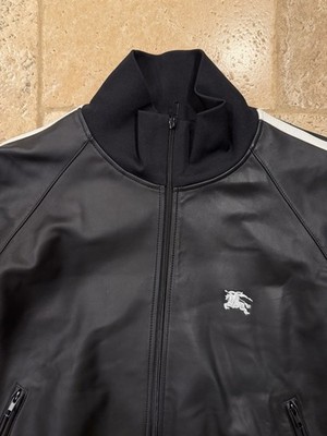 Supreme Burberry Black Embroidered Leather Zip Jacket | eBay