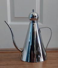Retro Stainless Steel Oil Dispenser Lidded Jug Drizzler Spout Olive Oil Vinegar 
