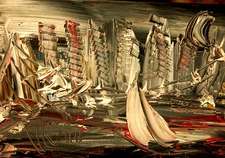 GRAY CITY     Modern Abstract   Original Oil Painting  IMPRESSIONIST