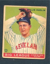 1933 Goudey #96 WILLIS HUDLIN Cleveland Indians ~ VG wrinkles