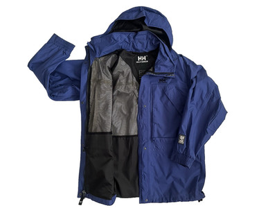 Mens Helly Hansen Helly Tech Hooded Rain Jacket Full Zip Royal Blue M FLAW READ